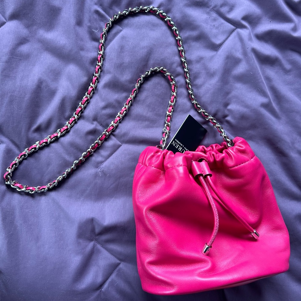 NWT Lauren Ralph Lauren bucket crossbody leather bag